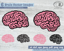 Brain SVG, Brain Cut File, Brain Clipart, Brain PDF, Brain Download,  Digital Download, Instant Download, Cricut Files, Silhouette Files