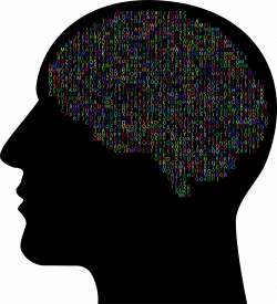 Clipart - Alphabet Brain Man Silhouette Prismatic