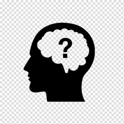 Thought Question Brain Icon, Thinking person, human head and ...