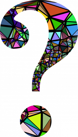Clipart - Low Poly Shattered Question Mark With Background
