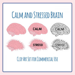 Calm and Stress Brain Mental Health Clip Art for Commercial Use
