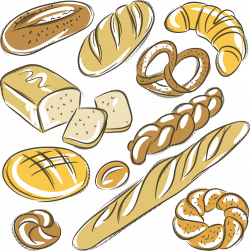 Bakery Baguette Croissant Rye bread Drawing - Hand-painted bread 750 ...