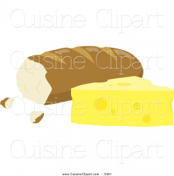 Cuisine Clipart of Bread Beside Cheese by Rosie Piter - #5361