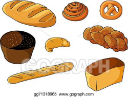 Vector Illustration - Assorted fresh cartoon bakery set. EPS ...