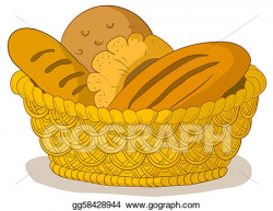 Clipart - Bread in a basket. Stock Illustration gg58428944 ...