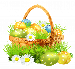 Easter Basket with Eggsand Daisies PNG Clipart Picture | Gallery ...