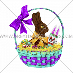 Chocolate Easter Bunny Basket | Production Ready Artwork for T-Shirt ...