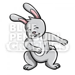 Rabbit Floss Dance Vector Cartoon Clipart Illustration