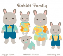 Animal Clipart - Rabbit Family Clip art - Bunny Clipart - Animal Family  Clipart - Cute Animals