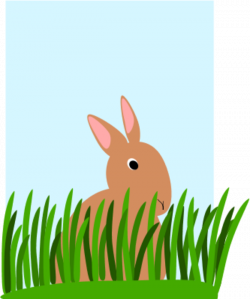 Bunny in grass clipart