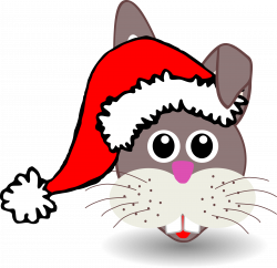 Clipart - Funny bunny face with Santa Claus hat