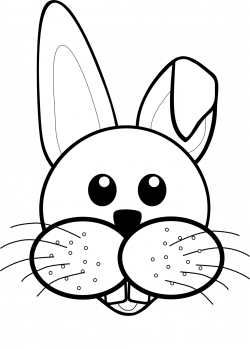 28+ Collection of Rabbit Face Clipart Black And White | High quality ...