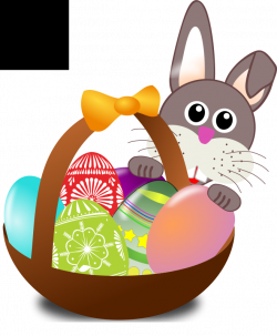 Free Funny bunny face with Easter eggs in a basket PSD files ...