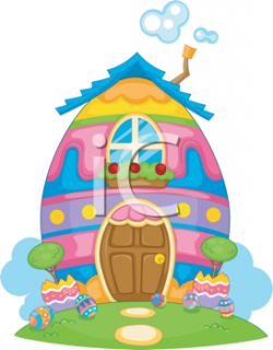 Illustration of an Easter Egg Themed House | Easter in 2019 ...