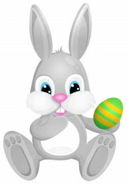 Easter Grey Bunny PNG Clip Art Image | Gallery Yopriceville - High ...