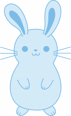 Cute Blue Easter Bunny - Free Clip Art
