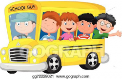 Vector Art - School bus with happy children. EPS clipart ...