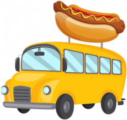 hotdog bus yellow - Sticker by Noelia Lobato Cerecedo