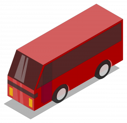 3D Isometric Red Bus Icons PNG - Free PNG and Icons Downloads
