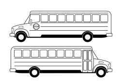 Clipart - Deux bus scolaires noirs