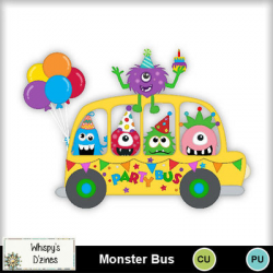 Digital Scrapbooking Kits | Monster Bus Clipart Set-(Whispy ...