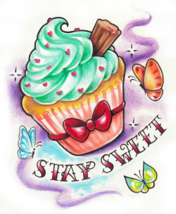 cupcake stay sweet my drawings my tattoos butterflies ...