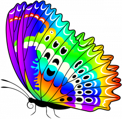 Colorful Butterfly Transparent Clip Art Image | Gallery ...