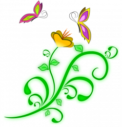Vine clipart butterfly flower - Pencil and in color vine clipart ...