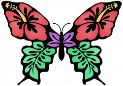 Clipart - Butterfly Flower Colour