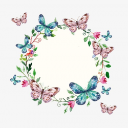 Vector Butterfly Garland, Decoration, Hand Painted, Spring ...