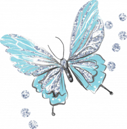 butterfly butterflywings blue glitter sparkly cute stic...