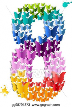 EPS Illustration - Number 8 of butterfly. Vector Clipart ...