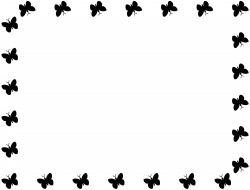 Clipart - Butterfly frame (B&W)