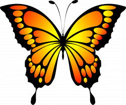 Clipart - Butterfly Yellow Red