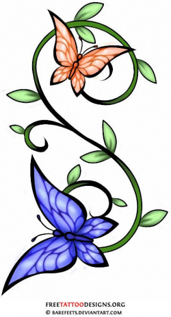 Butterflies and vine tattoo design! I just want my ...