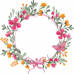 Flower Garland - Pink Butterfly wreath 2786*2808 transprent Png Free ...