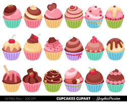 Cupcakes clipart digital cupcake clip art cupcake digital ...