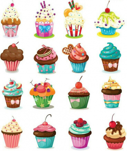 Yummy Delicious Cupcake Cake Muffins Digital Clip Art ...