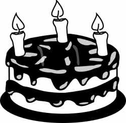 3yr Birthday Cake Bw Clip Art at Clker.com - vector clip art online ...