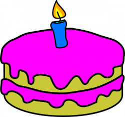Birthday Cake One Candle Clip Art at Clker.com - vector clip art ...