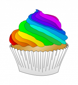OnlineLabels Clip Art - Vanilla Rainbow Cupcake