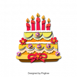 Cartoon Happy Birthday Cake Pattern Design, Simple, Hand Painted ...