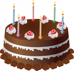 Chocolate Cake with Candles Art PNG Large Picture | cumpleaños ...