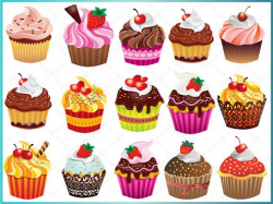 Bakery Cupcake Clipart Clip Art of Digital by ...