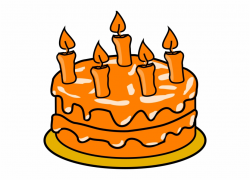 Birthday Cake Clipart Orange - Cake Black And White Png Free ...