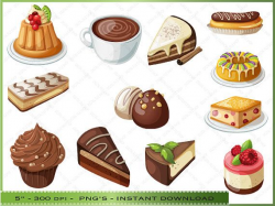 Desserts Clipart / Cake and Pie ClipArt / For Scrapbooking ...