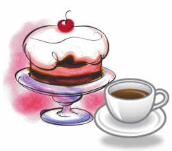 Cake clipart tea coffee - Pencil and in color cake clipart tea coffee