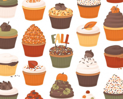Autumn Cupcake Clipart, Fall Clipart, Thanksgiving Clipart, Cupcake  Clipart, Pumpkin Spice Clipart, Dessert Clipart, Commercial Use