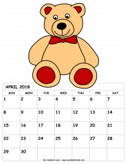 April 2018 Calendar - My Calendar Land