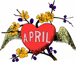 Clipart - Illustrated months (April, colour)